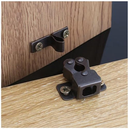 6 Pack Cabinet Latch - Double Roller Catch Hardware for Cupboard Closet Kitchen Cabinet Door Latches and RV Cabinet,Bronze - color: Bronze