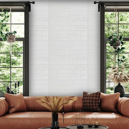 YU LI 3DH 3D Wall Panels Peel and Stick Faux Stone Wall Panel White 20-Pack Faux Brick Self-Adhesive Wallpaper 3D Foam Brick Wallpaper - color: White, size: 20PCS
