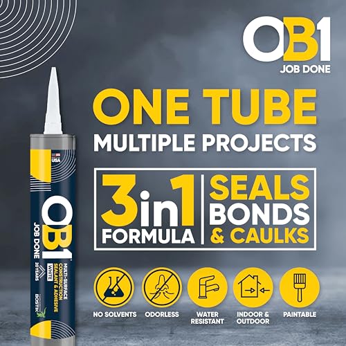 OB1 Universal Caulk Sealant & Adhesive White 10.1oz - 1 Cartridge - color: White, size: 10.1oz
