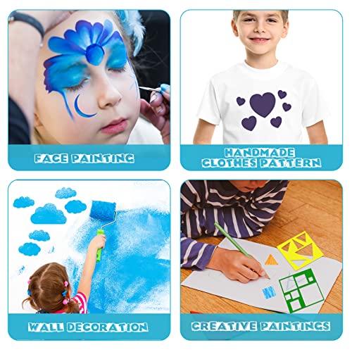 Epakh 16 Pcs Geometric Shape Stencils Set, 7.1 x 7.1 Inches, Cute Style - color: Cute Style, size: 7.1 x 7.1 Inches