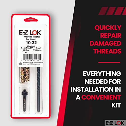 E-Z LOK Thread Repair Kit, 10-32 - size: 10-32 x 13mm, (EZ-901032-13), style: Flanged