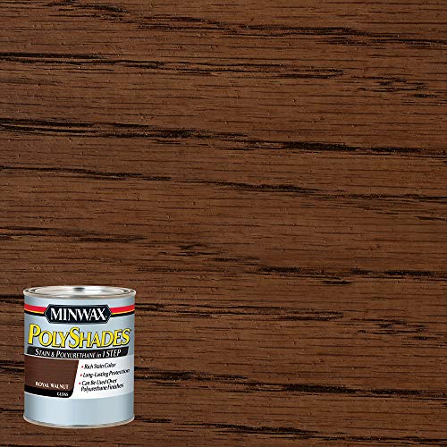 Minwax 214504444 Polyshades - Stain & Polyurethane in 1 Step, 1/2 pint, Royal Walnut, Gloss - color: Royal Walnut, size: 0.25 Quart, style: Gloss