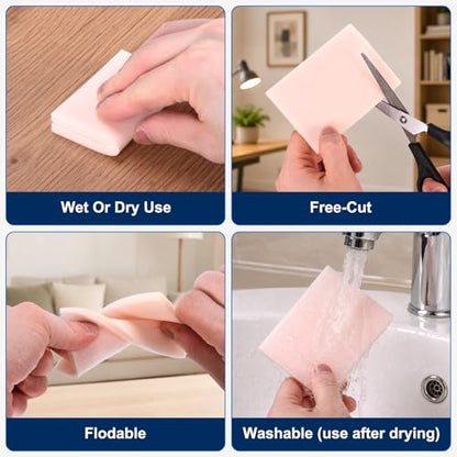 18Pcs 500-600Grit Sanding Sponges, 4x2.8In Hook & Loop White - size: 500-600 Grit
