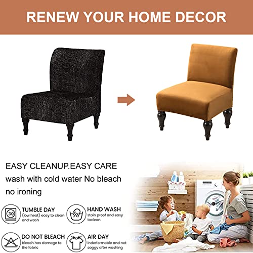 Eco-Ancheng Armless Chair Slipcover Removable Armless Accent Chairs Covers Washable Armless Slipper Chair Slipcover Printed Armless Chair Furniture Protector Covers for Living Dining Room Hotel - color: A33