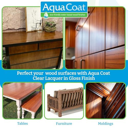 Aqua Coat Clear Lacquer - Gloss (5 Gallon), Self-Cross-Linking, - style: 5 gallon