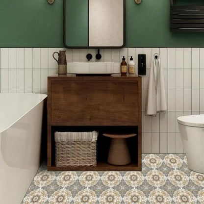 HOMETITUTE Mandala Pattern 12x12 Inch Peel Stick Vinyl Floor Tile - style: Mandala
