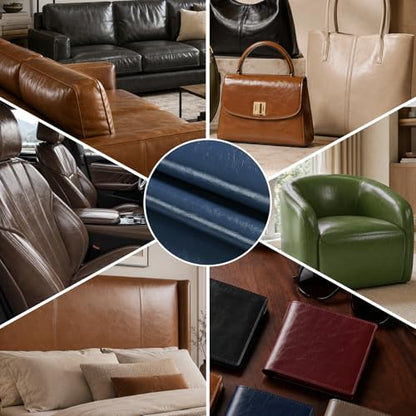 54" Marine Vinyl Upholstery Faux Leather Fabric by The Yard Waterproof - color: Blue, size: Pre-cut 1 Yard 54"x36"