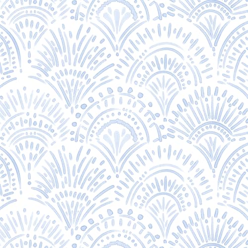 Safiyya Peel and Stick Wallpaper Boho Contact Paper 17.3"x78.7" Blue and White Modern Wall Paper Self Adhesive Removable Wallpaper for Bedroom Vinyl Rolls - color: Light Blue and White, size: 17.3" x 78.7"