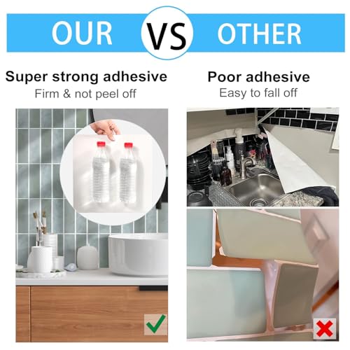 Peel and Stick Tile，New Upgrade Thicker Design Self Adhesive 12" x 12" Large Premium Peel and Stick Backsplash for Kitchen (Sage). - color: Sage