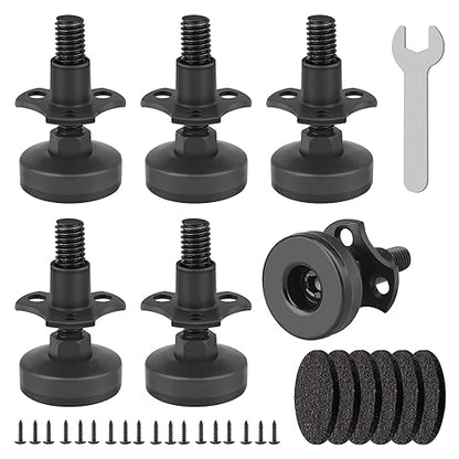 3/8''-16 Thread Adjustable Leveling Feet Furniture Levelers, Heavy Duty Leg Levelers Furniture Legs for Table/Cabinet/Chair/Sofa/Workbench-Large Base Supports 1980LBs, 6 Pack - color: 6 Pack