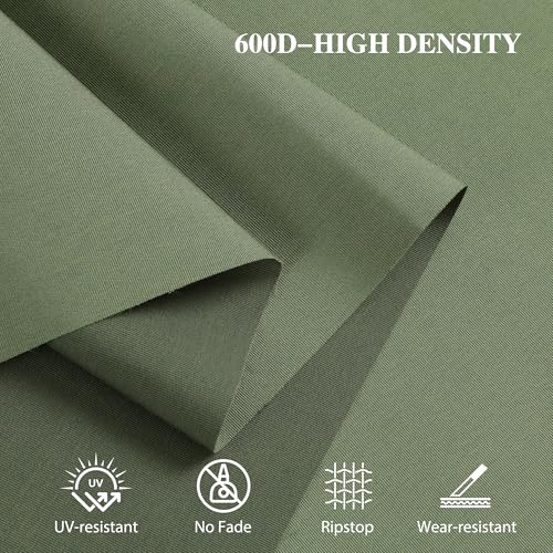 600D Outdoor Upholstery Fabric 58” W Waterproof Canvas Fabric by The Yard - color: Army Green, size: 10 yard