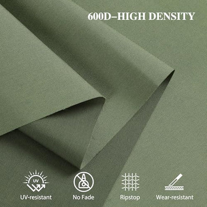 600D Outdoor Upholstery Fabric 58” W Waterproof Canvas Fabric by The Yard - color: Army Green, size: 12 yard