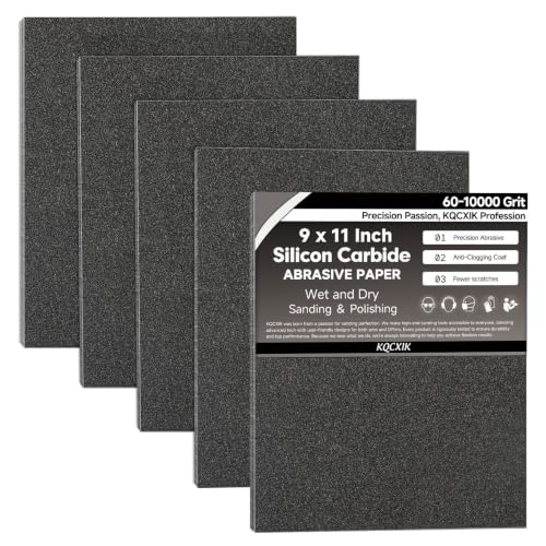 12-Sheet Premium 60 Grit Wet Dry Sandpaper, 9 x 11 Inch - style: 60Grit
