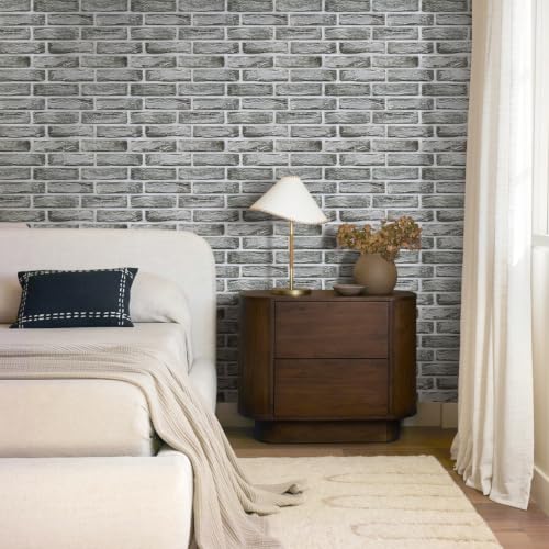 Commomy 3D Faux Brick Peel and Stick Wall Sticker Retro Grey - 10pcs - color: Faux Brick-QA
