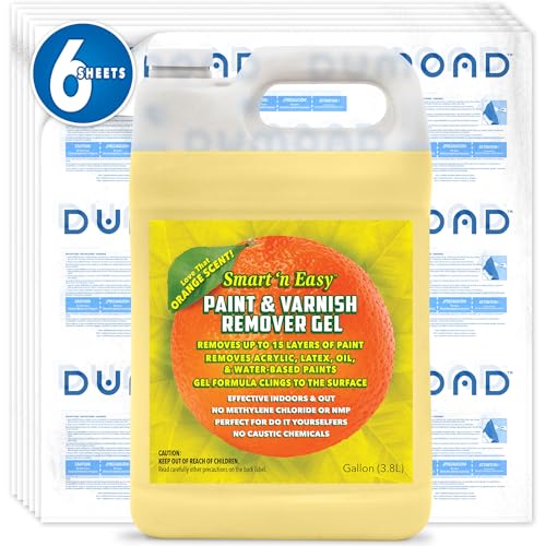 Smart 'n Easy Citrus Paint Remover Discount Bundle - DIY Paint Removal Made Easy - Includes 1 Gallon of Citrus Paint & Varnish Remover Gel & 6 Sheets Dumond Laminated Paper