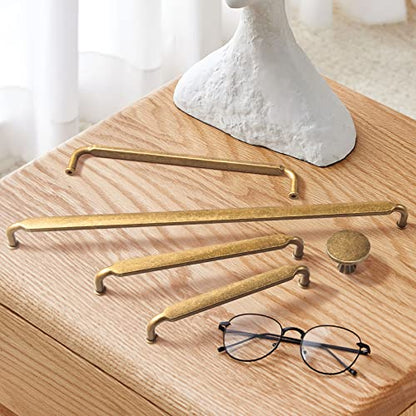 Goo-Ki 6 Pack 12-3/5 Inch （320mm） Hole Center Cabinet Pulls Antique Brass Zinc Alloy Kitchen Drawer Pulls Drawer Handles 13.05 Inch Length 2202-GT-320 - color: Antique Brass, size: 12-3/5 Inch Hole Centers