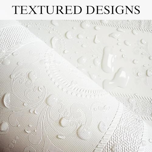 JiffDiff White 3D Embossed Textured Peel Stick Wallpaper 17.3"x120" - color: White, size: 17.3" x 120"