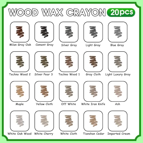 Furniture Markers Touch Up, 20 Colors Wood Filler Sticks- Curry Gray Series - color: Curry Gray Series