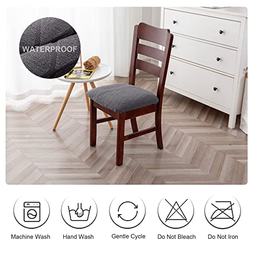 Genina Waterproof Seat Covers for Dining Room Chairs, Stretch Chair Covers Removable Washable Dinning Room Kitchen Chair Seat Cushion Slipcovers (Argyle-Dark Gray, 2 PCS) - color: Argyle-dark Gray, size: 2 PCS