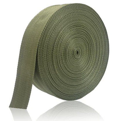 ZHFMILY 1 1/2 inch Polyprorylene Webbing Straps 12 Yards - color: Olive