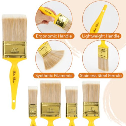 Bates- Paint Brush Set, 4 Pack, 1", 1.5", 2", 2.5", Synthetic Bristles