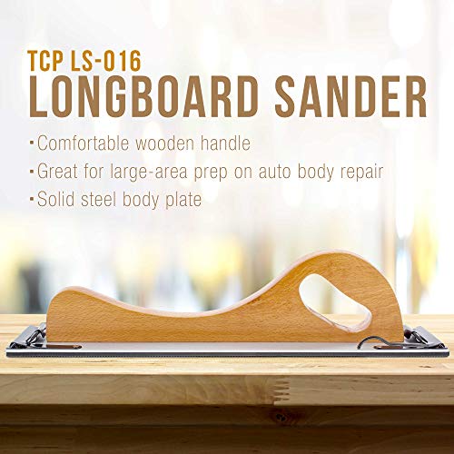TCP Global Wooden Handle Longboard Sander 16-1/2" x 2-3/4" - size: 16-1/2" Long