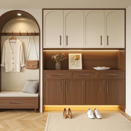 Lardmon 10 Pack 5 Inch(128mm) Hole Center Antique Brushed Bronze Kitchen Cabinet Handles Modern Cabinet Pulls Kitchen Cabinet Hardware Solid Drawer Pulls Handles for Dresser, Total Length 6.06 Inch - color: Antique Bronze, size: 5 Inch Hole Center