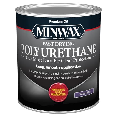 Minwax Fast Drying Polyurethane Protective Wood Finish, Warm Satin, 1 Quart - size: Quart