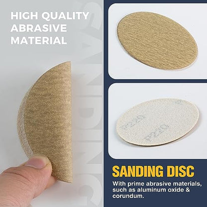 S SATC 50PCS 3 Inch Hook and Loop Sanding Disc 220 Grit Sanding Discs for Random Orbital Sander Aluminum Oxide Sandpaper Discs for Woodworking Automotive Metal - style: 220Grit 50 pack