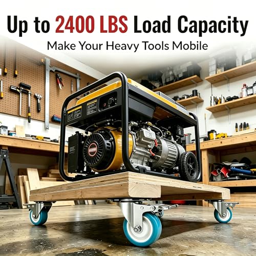 4 Inch Caster Wheels Heavy Duty with Dual-Lock Safety Brake and Rubber Tire Wheels, Heavy Duty - 600 Lbs Per Caster for Workbench, Trolley, Cabinet, TPR Silent Caster 4-Packs with mounting Hardware - size: 4 Inch 4 pack