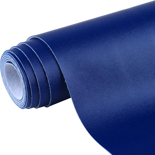 Ramya 16x54 Inch Smooth Faux Leather Sheet,Used for Different DIY Process Projects, Leather Earrings,Upholstery, Leather Roll in Multiple Colors (Royal Blue) - color: Royal Blue