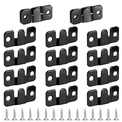 8 Pairs Flush Mount Bracket Interlocking Heavy Duty Photo Frame Hook Black