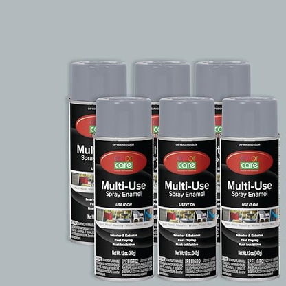 Spray Paint, 12 oz, 6-Pack (Gloss Light Gray) – All-Purpose, Indoor & Outdoor, Rust Resistant, for Wood, Metal, Plastic & Masonry - color: Light Gray