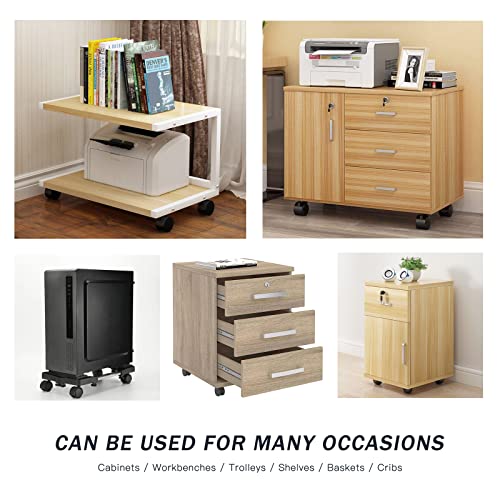 2 Inch Casters Set of 4, Plastic Wheels for Furniture, Plate Swivel Nylon Castor Wheels for Carts, Furniture, Planter, Baby Bed, Kitchen, Drawers, Cabinet, Table (with Stainless Steel Screws) - style: 2 inch