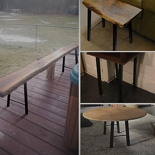 ALLCOS 22 Inch Metal Coffee Table Legs Bench Legs Heavy Duty Table Legs DIY Project for Coffee Table, Workbench, Black, Set of 2 - size: 22 Inch