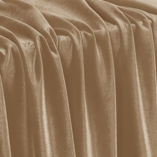 KKJIAF 2 Yard Taupe Stretch Velvet Fabric 60" Wide for DIY Crafts - color: Taupe, size: 2 Yard
