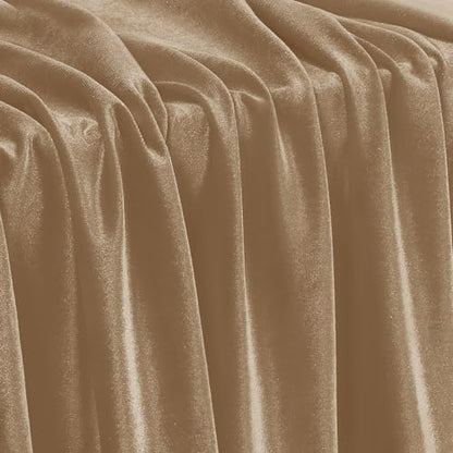 KKJIAF 2 Yard Taupe Stretch Velvet Fabric 60" Wide for DIY Crafts - color: Taupe, size: 2 Yard