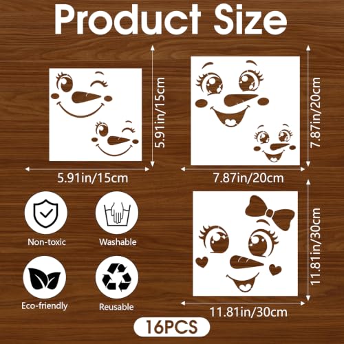 AFRITEE Christmas Stencils for Crafts Reusable Snowman Template for Wall - style: Snowman
