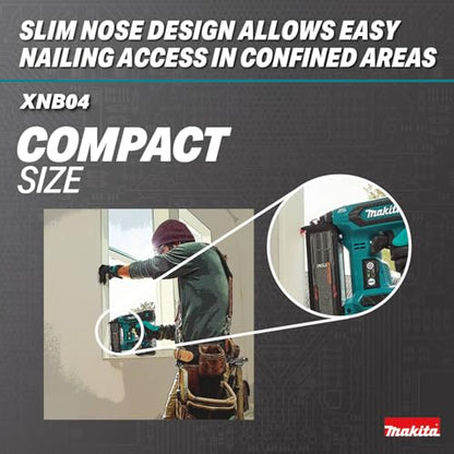 Makita XNB04Z 18V LXT® Lithium‑Ion Brushless Cordless 2” Brad Nailer, 18 Ga., Tool Only