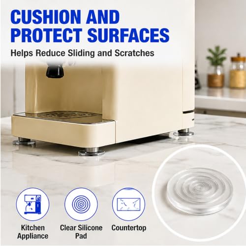 ZOMPAGO Clear Silicone Furniture Pads Cabinet Bumpers Wall Protection 8PCS - size: 8 PCS