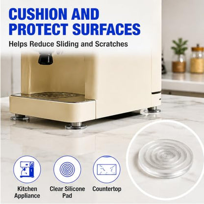 ZOMPAGO Clear Silicone Furniture Pads Cabinet Bumpers Wall Protection 8PCS - size: 8 PCS