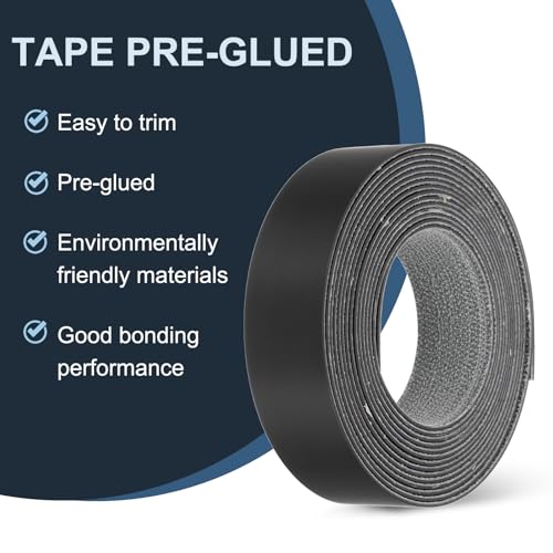 MECCANIXITY Black Edge Banding 10 ft x 7/8 Inch Veneer Tape Pre-glued Flexible Plywood Edge Banding with Hot Melt Adhesive for Furniture Restoration - size: 10 ft x 7/8 Inch