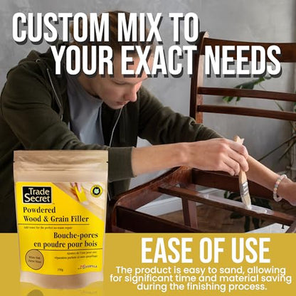 Trade Secret Wood Filler Powder, White Oak Tintable Grain Repair, 150 g - color: White Oak
