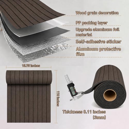 Peel and Stick PVC Slat Wall Panel, 3D Faux Smoked, 15.8" x 118" - color: Smoked, size: 15.8" x 118"