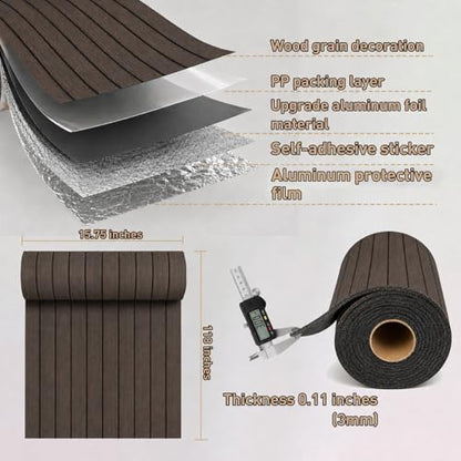 Peel and Stick PVC Slat Wall Panel, 3D Faux Smoked, 15.8" x 118" - color: Smoked, size: 15.8" x 118"