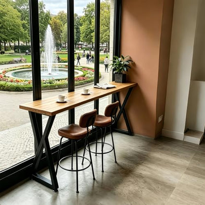 36" Metal Bar Table Legs, Black Counter Height Legs, Heavy Duty Furniture Feets with Adjustable Protector Feet for Coffee & Dining Table, Desks, Set of 2 - size: 36 '' Z Shape