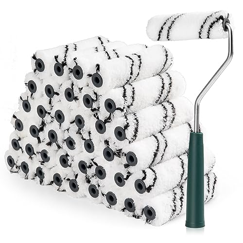 Microfiber Paint Roller 4 Inch, 3/8 Inch Nap, 40 Pack - color: 4 inch paint roller 40 pack