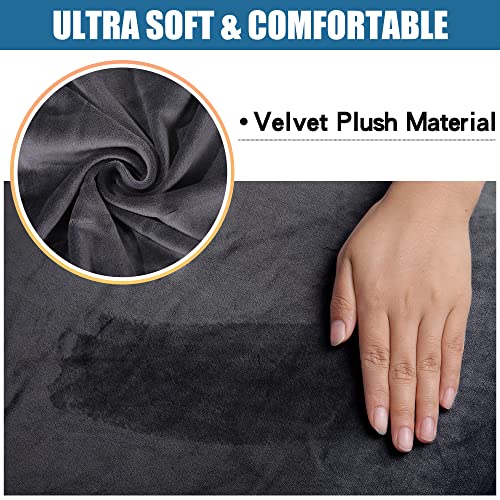 Smiry Velvet Seat Covers for Dining Room Chair Set of 6 - color: Dark Grey, size: Set of 6