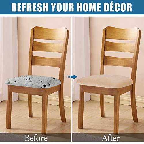 Smiry Velvet Seat Covers for Dining Room Chair Set of 2 - color: Beige, size: Set of 2