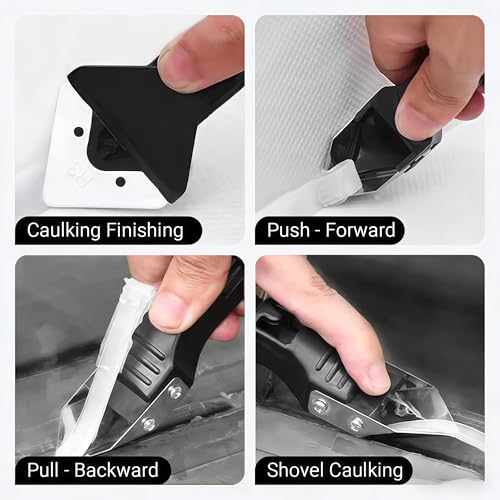 Silicone Caulking Tool 3 in 1 Stainless Steel Head Scraper Caulk Remover Sealant for Kitchen Bathroom Window - color: 1PC